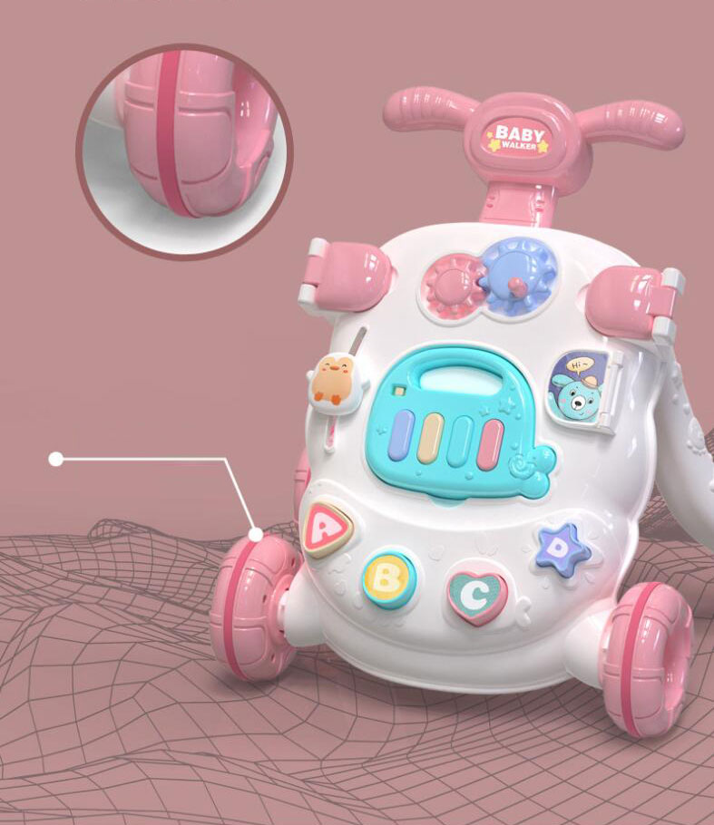 Sit Stand Early Learning Baby Walker with Musical Activity Center and Toys