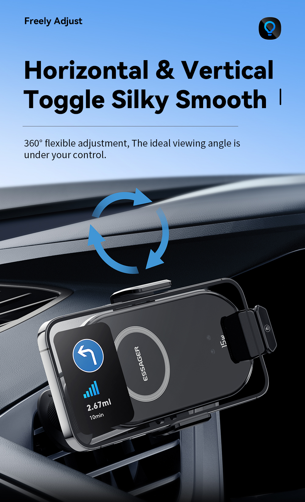 ESSAGER A7 Series Best Car Mobile Phone Holder Car Phone Stand