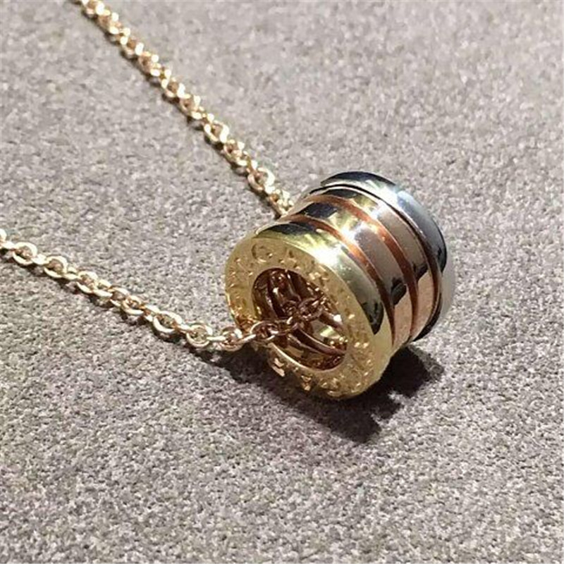 Luxury jewelry Factory B 3 color spring Necklace 18k gold white gold yellow gold rose gold necklace