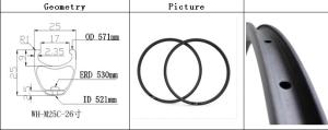 China 2014 new ultralight carbon rim for mtb bike 25x25mm clincher 26&quot; carbon mtb rims 650B rim wholesale
