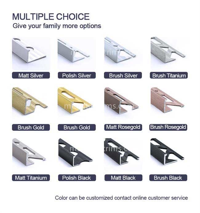 8mm L Angle Aluminum Corner Trim For Tile Brush Matt Titanium Finish