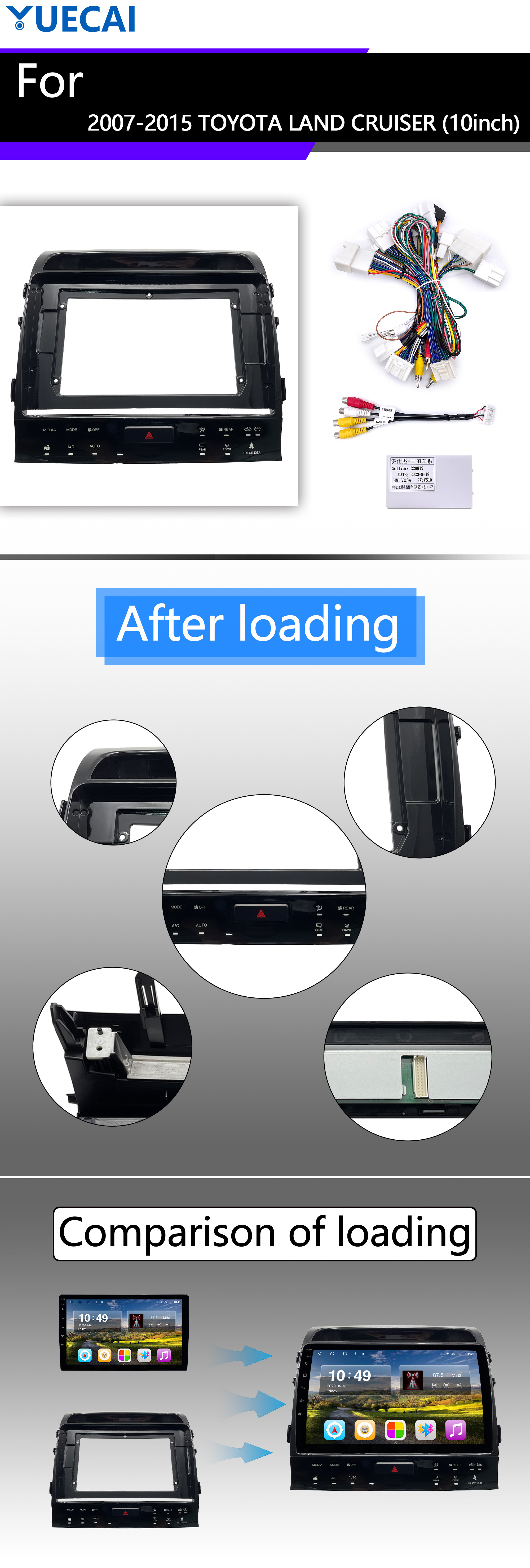 10 Inch Toyota Car Stereo Head Unit Android Operating System