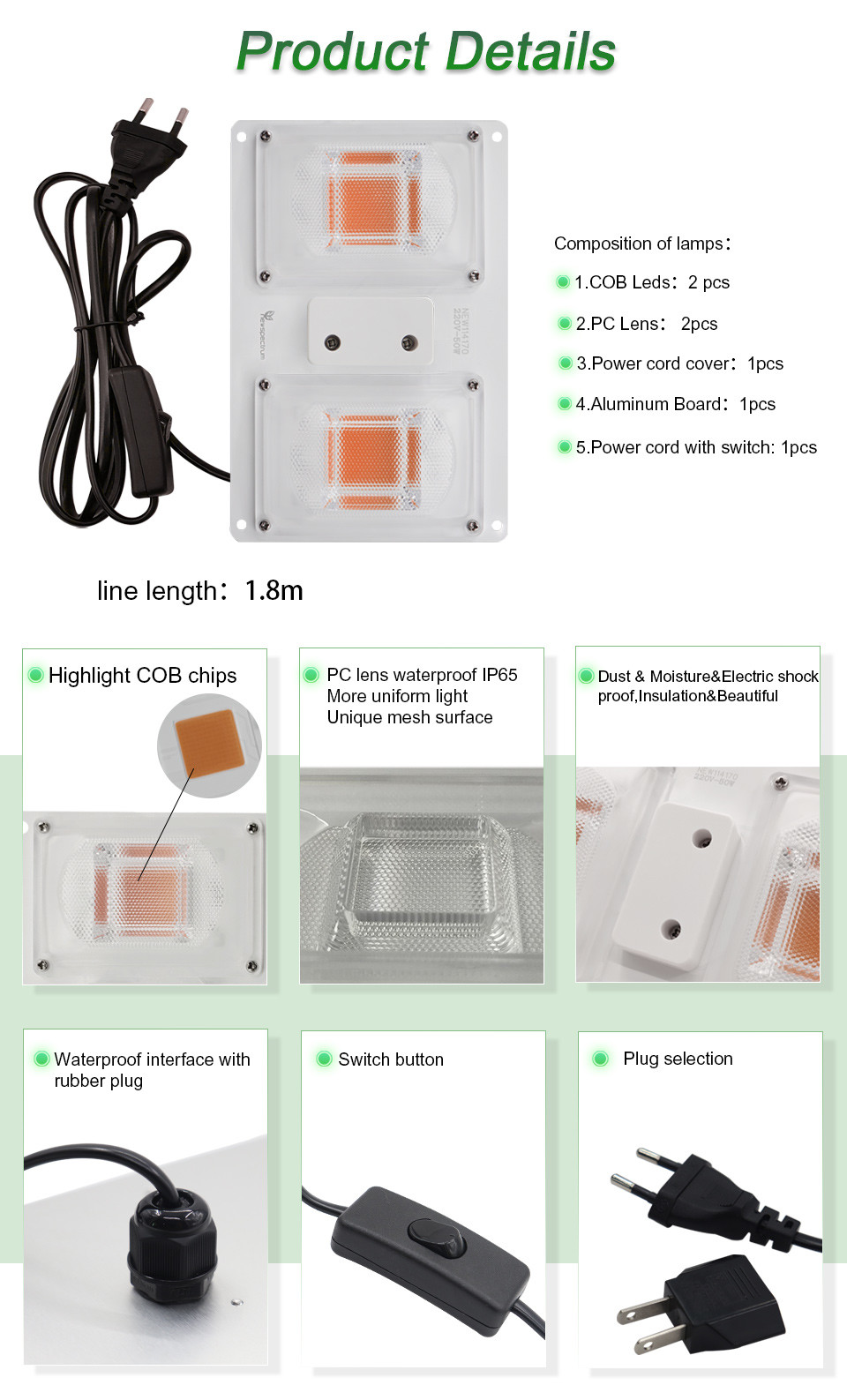 220V 3500K Light Bar Module LED Plant Lamp For Indoor Planth Flowers