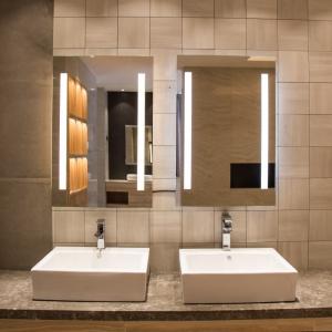 China Wall Decoration Square Led Bathroom Mirror Custom For Luxury Hotel/Home wholesale