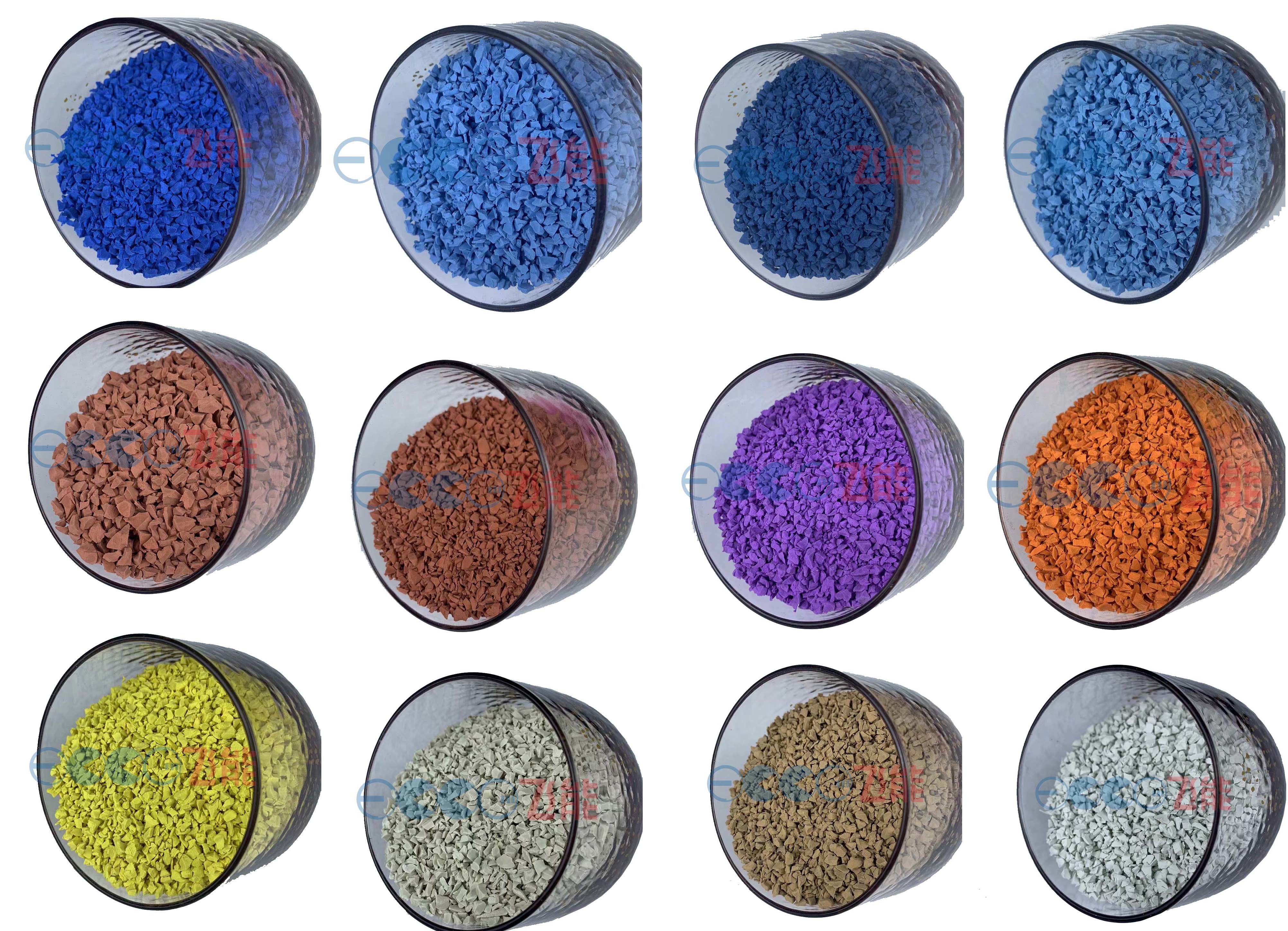 Colored EPDM Rubber Granules 1mm 3.5mm For Rubber Flooring European Standard
