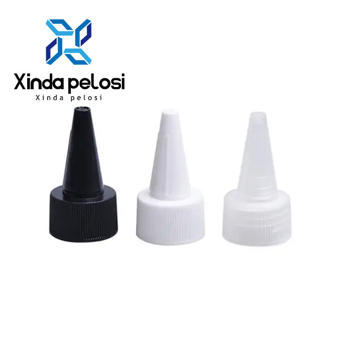 Custom Plastic White Black Clear Cosmetic Squeeze Twist Closure Cap Tip Applicator Cap Twist Top For Sale