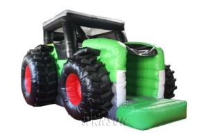 China Green Color Adult Bounce House Inflatable Tractor Bouncer Double Line Sewed wholesale