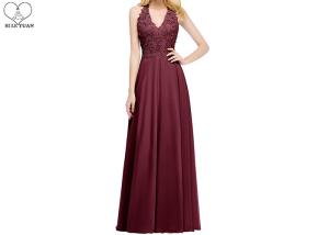 China Lace Floral Wedding Bridesmaid Dresses Beading Multi Color Transparent Back wholesale