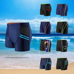 China Quick Drying Mens Training Swim Trunks Anti Embarrassment Boxer Male Swimsuits wholesale