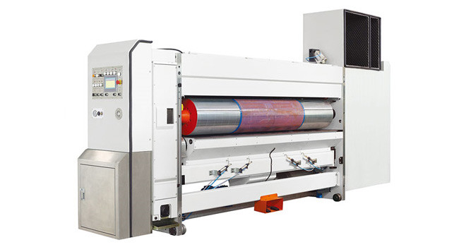 Water Ink Carton Box Flexo Printing Machine , 5 Colors Flexo Printer Slotter Machine 40KW