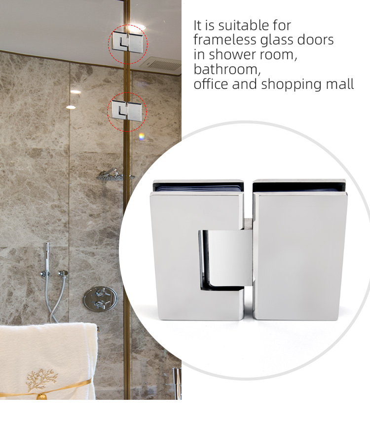 Normal Style Glass to Glass Shower Hinge for 180 Degree Opening in Bathroom Renovation
