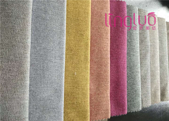 Miton Cashmere Plain Linen Fabric Colorful 100% Polyester For Sofa