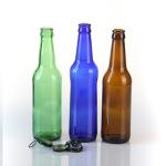 Empty Flint Embossed Glass Beer Bottle 375ml 1L