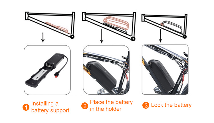 CE-Certified Rechargeable Downtube Li-ion Battery 16.75ah 17.5ah 48 Volt Ebike Battery