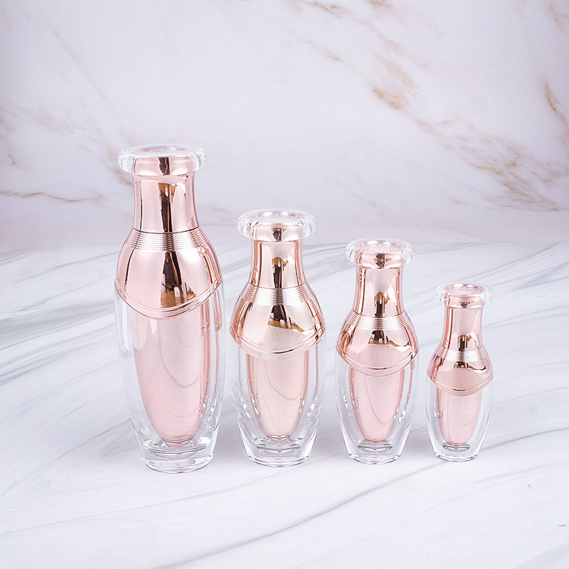 30ml 50ml Luxury Plastic Lotion Bottles Cosmetic Acrylic Spray Bottle With Gold Caps