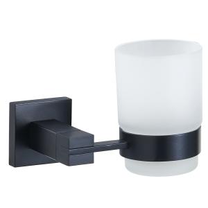 China SUS304 Black Bathroom Tumbler Holders 3.74 Inch Wall Mounted wholesale
