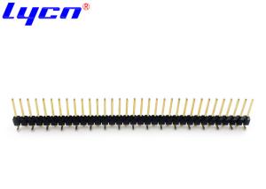 China SMT Type 2.54mm Pin Header Connectors Single Row Black Plastic Body wholesale