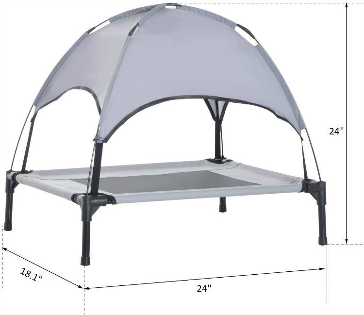 600D 30in Raised Canopy Dog Bed Moisture Proof Portable