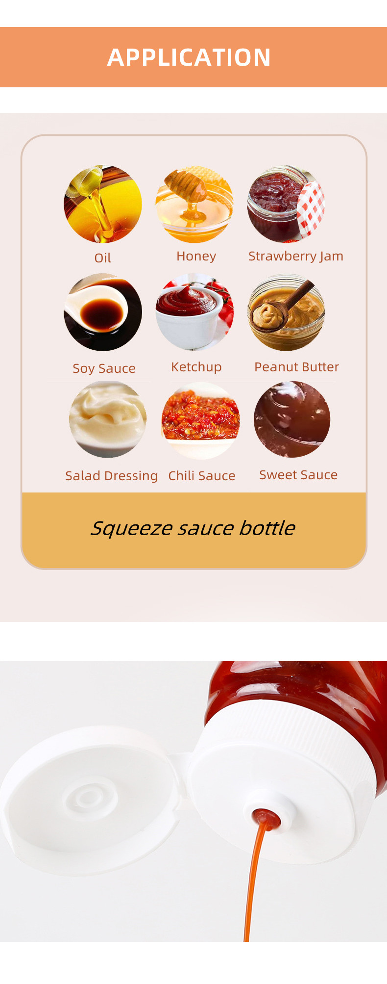 Empty Transparent Honey Ketchup BBQ Sauce Squeeze Bottles Eco Friendly