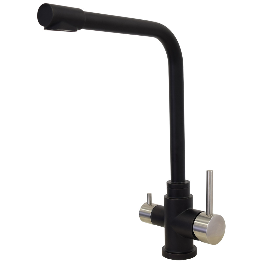 Black Stainless Steel 304/316 Kitchen Sink Faucet Pure Water Filter Mixer Tap 3 Way Dual Handles Deck Mounted RO Faucet