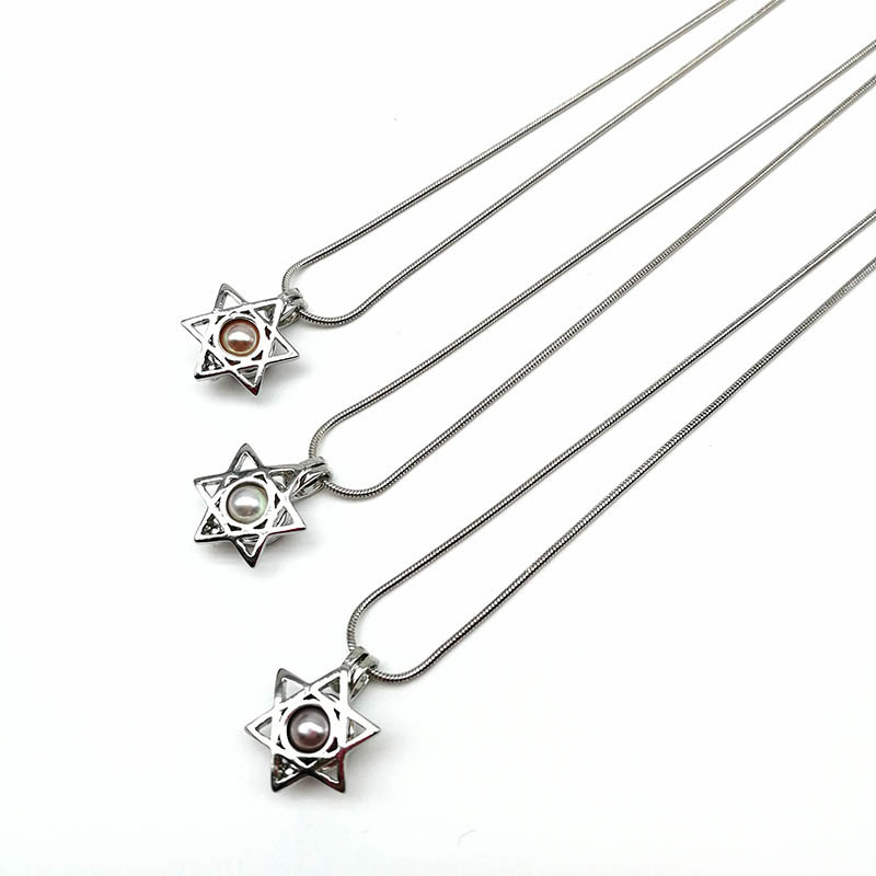 Fashion Wish Pearl Pendant Necklace Natural Oyster Gift Box Love Heart Cage Holder Chokers Necklace For Women Jewelry