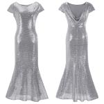 hot sale polyester short sleeve long women Bodycon evening beaded dress with