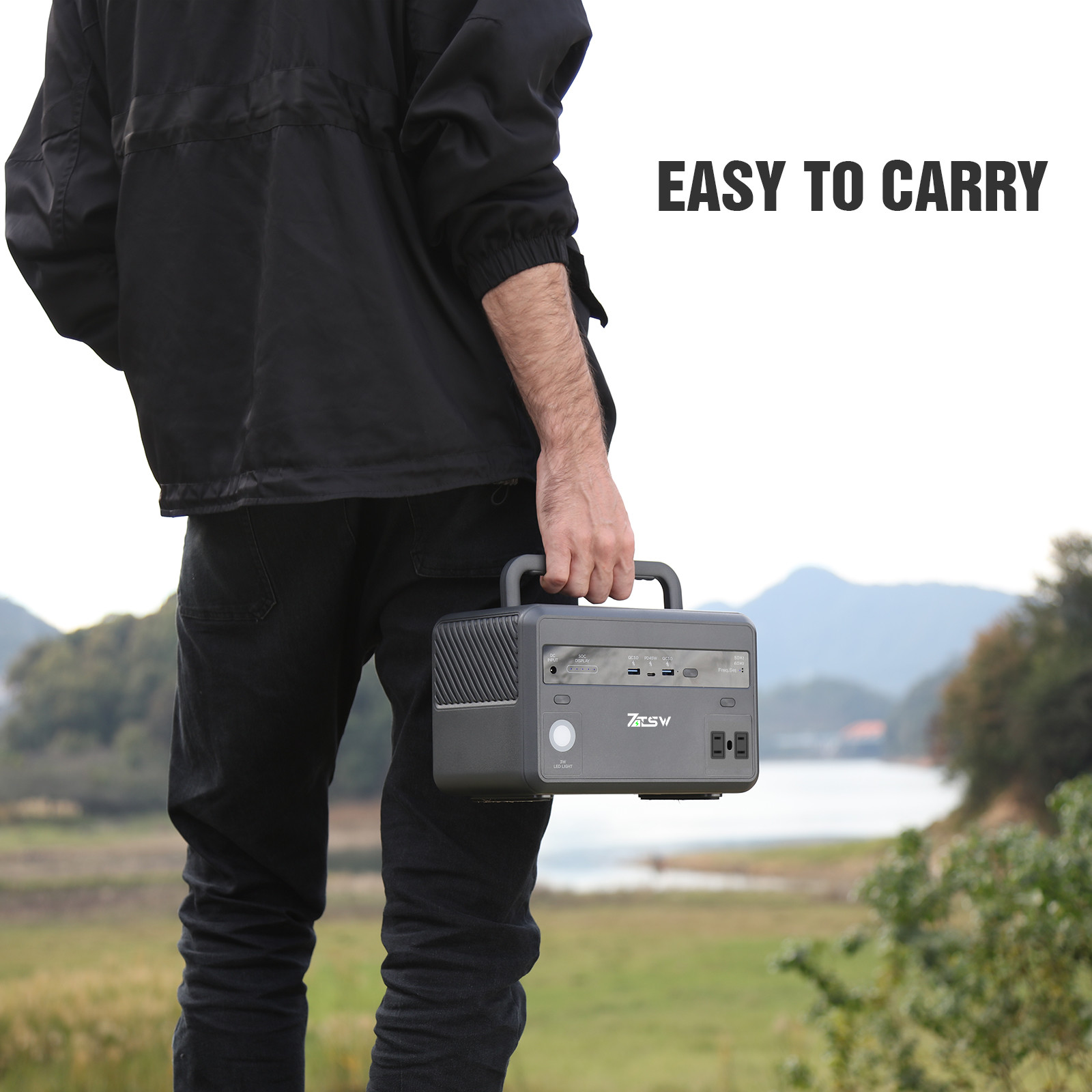 Solar Portable Power Generator For Outdoors Camping Travel Fishing Hunting Hiking Car Refrigerator Vacuum Cleaner