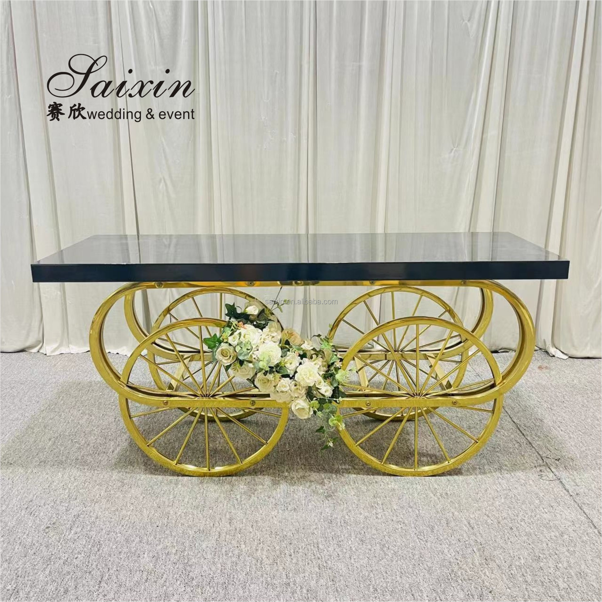 Unique gold sweetmeats acrylic stand cake table for wedding event party