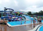 Enclosed Twist 4 Lane Water Slide Combo Commercial Fiberglass Spiral