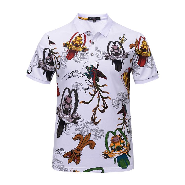 100 Cotton Polo Collar T Shirt For Men , Short Sleeve Casual Polo Shirt