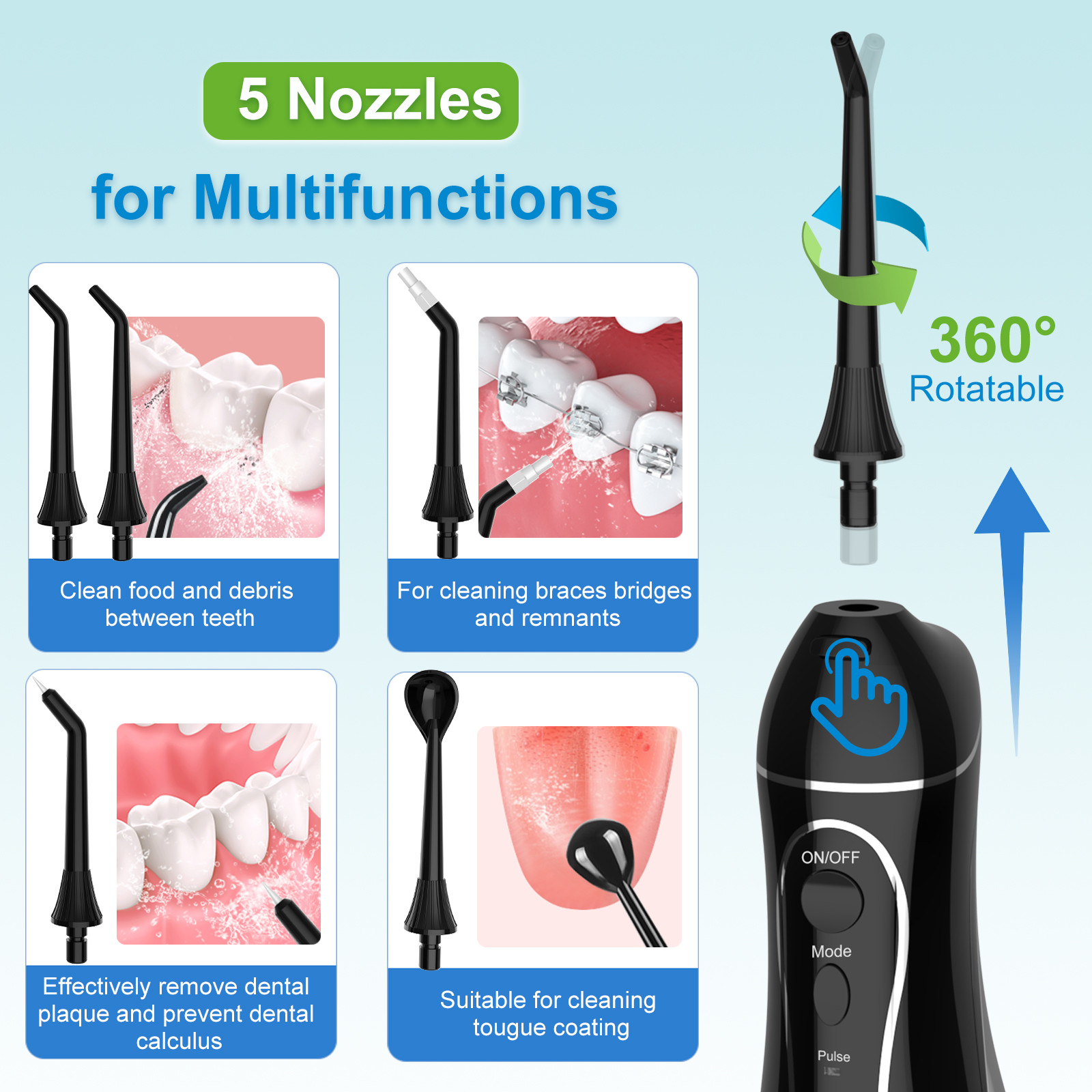 Mini Electric Oral Irrigator Dental Water Flosser For Teeth Braces Orthodontic