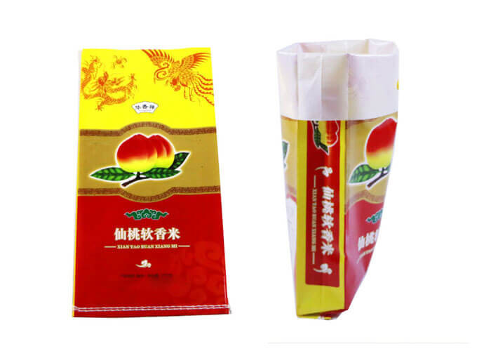 White Polypropylene Grain Bags , Large Gusseted Poly Bags For Food Packaging