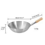 Multifunctional Kitchen Wok Pan Non Stick Stainless Steel With Wooden Handle