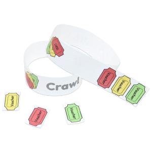 China Barcode Customizable Event Wristbands , Adjustable Paper Bracelets For Events wholesale