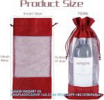 Organza Gift Bags, Jute Red Wine Bags, Burlap Bottle Pack 750ml With Sheer