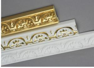 China Golden Decorative Polyurethane Crown Moulding Belt Line Hand Painted wholesale