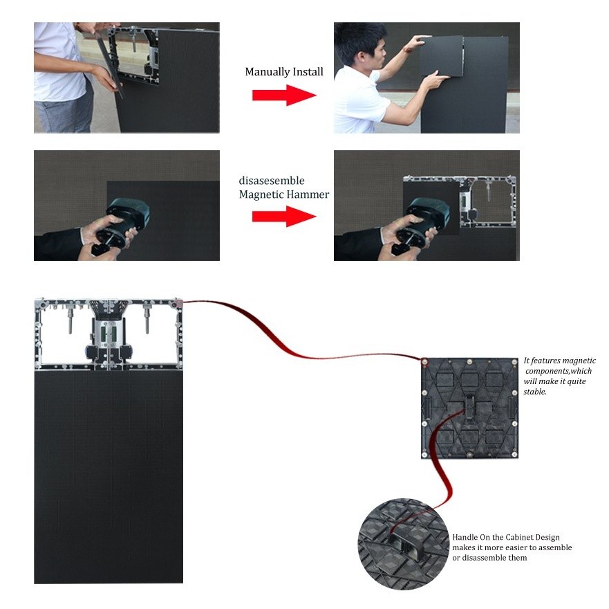 RGB LED Video Wall Display , P16 Outdoor Full Color LED Display SMD1921 / SMD2727 LED Chip