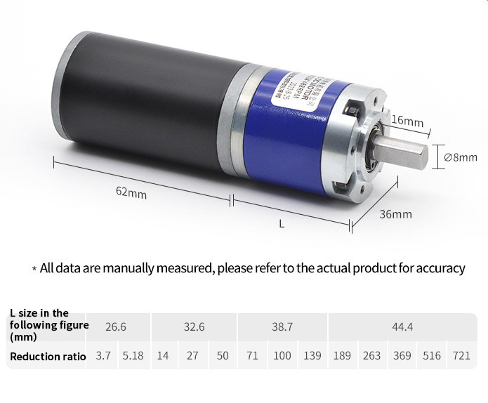 Brushed Dc Motor 24v PG36-3662 36mm Small Planetary Geared Dc Motor Brushed Planetary Motor
