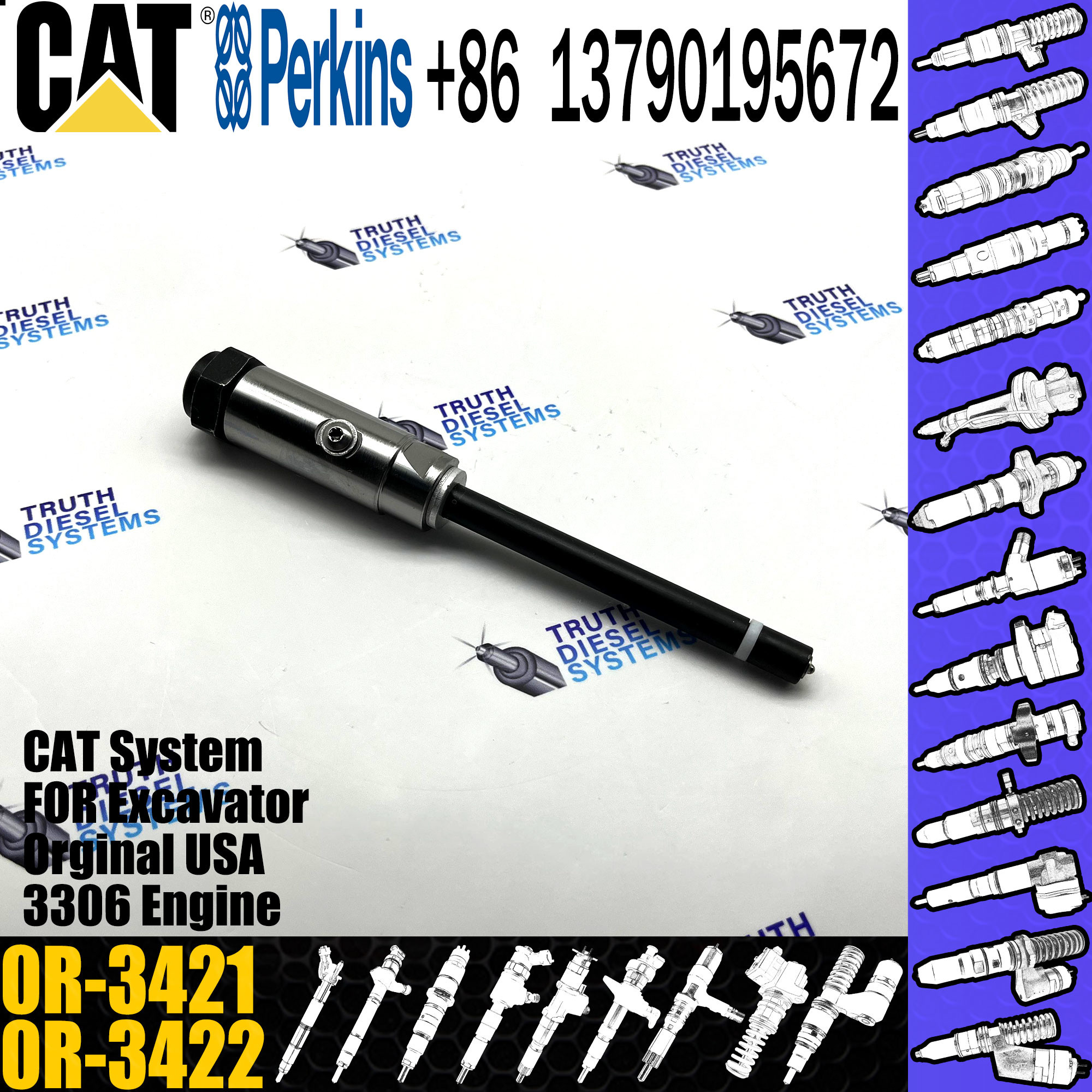 4W7017 Diesel Fuel Injector Nozzle 0R-1744 0R-3421 3406B 3406C