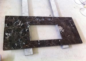 China Dark Emperador Marble Bathroom Sink Tops 22&quot; Wide With Squared Hole wholesale