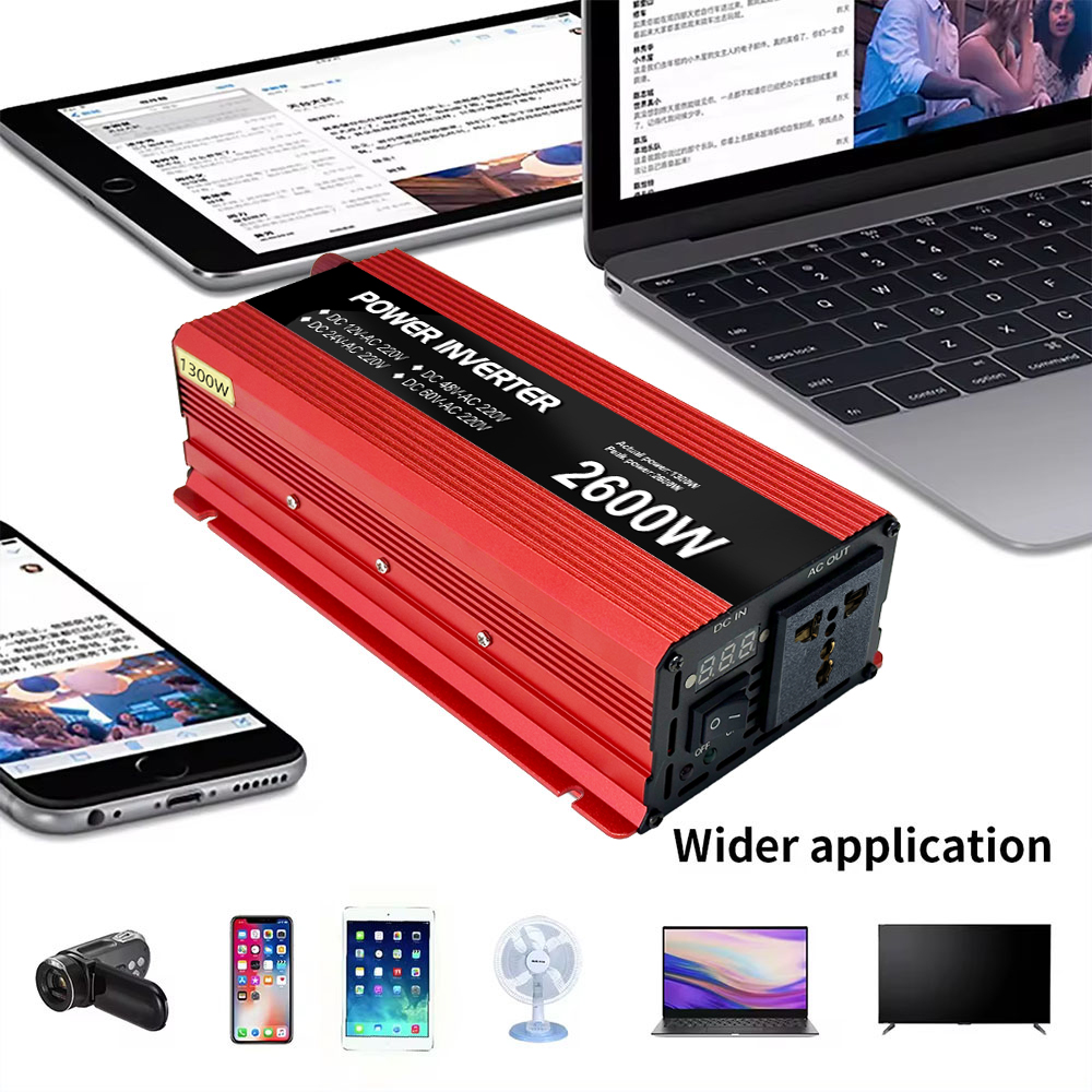 1000W 1600W 2300W Power Inverter 12v 24v 48v 60v To 110v 220v Pure Sine Wave Car Solar Inverter Output Frequency 50Hz/60Hz