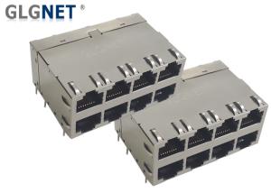 China Copper Alloy Shield 10G ICM PA9T Magnetic Ethernet Connector wholesale