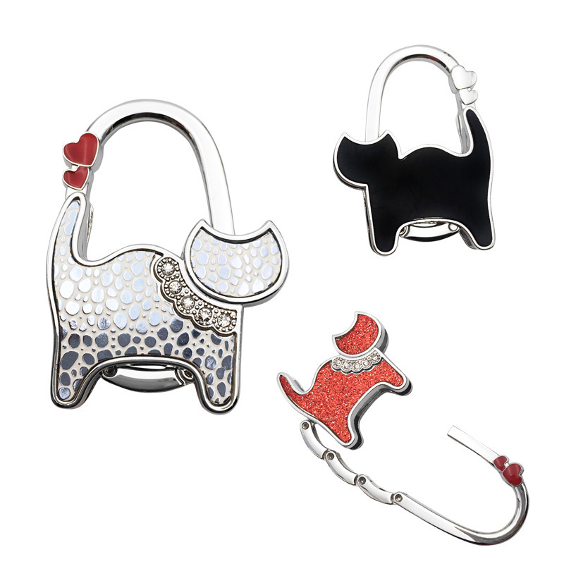 Table Bag Hanger Hook Foldable Zinc Alloy Material For Purse Long Handbag