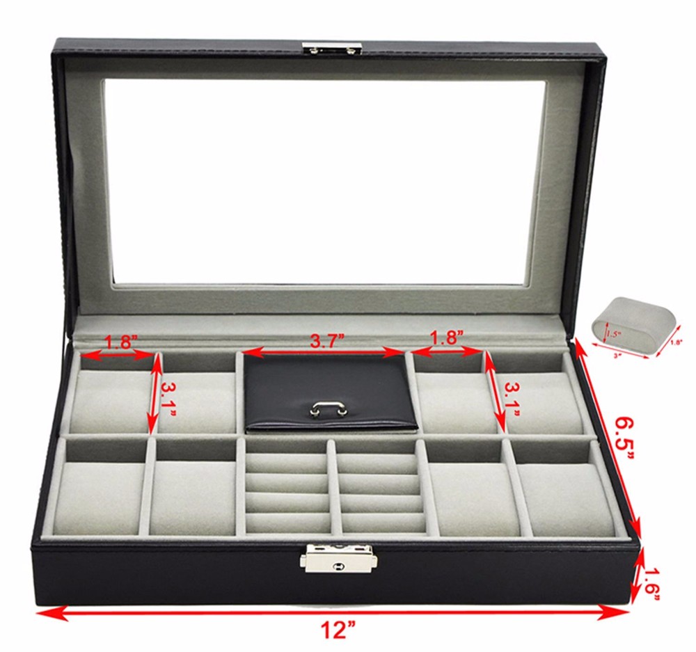 Modern Leather Jewelry Display Box Watch Organizer Customized Logo