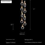 Modern Crystal Ring Chandelier Creative Villa Hotel Restaurant Gold Pendant
