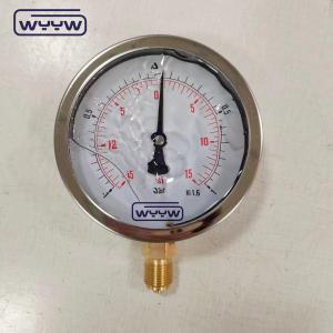 China Glycerine Filled Hydraulic Industrial Compound Pressure Vacuum Gauge 1 Bar -3 Bar wholesale