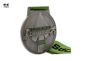 China Challenge Events Custom Award Medals And Ribbons Green Color Fill wholesale