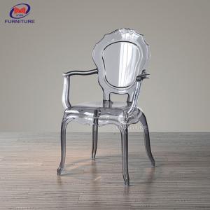 China Wedding Clear Princess Bella Ghost Polycarbonate Chair Resin Chiavari Chair With Arms on sale