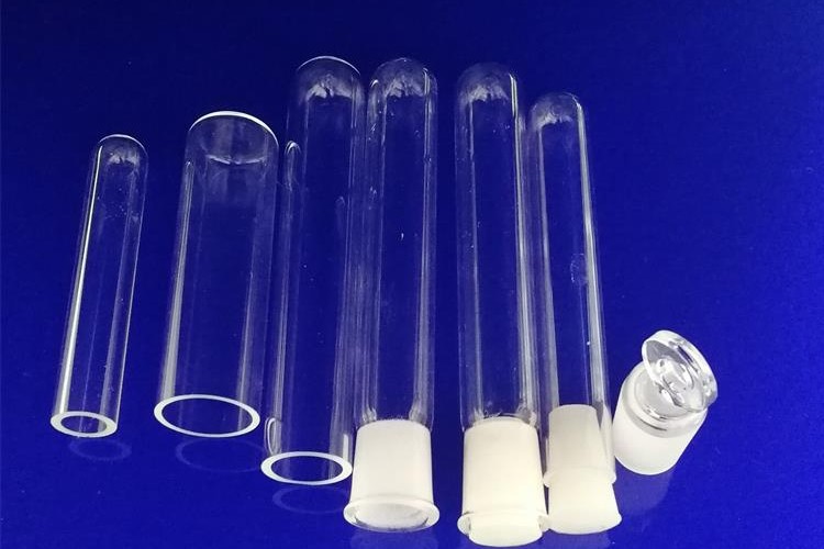 Customize Morse 6.5 Quartz Glass Test Tube With Ground Joints And Side Tube