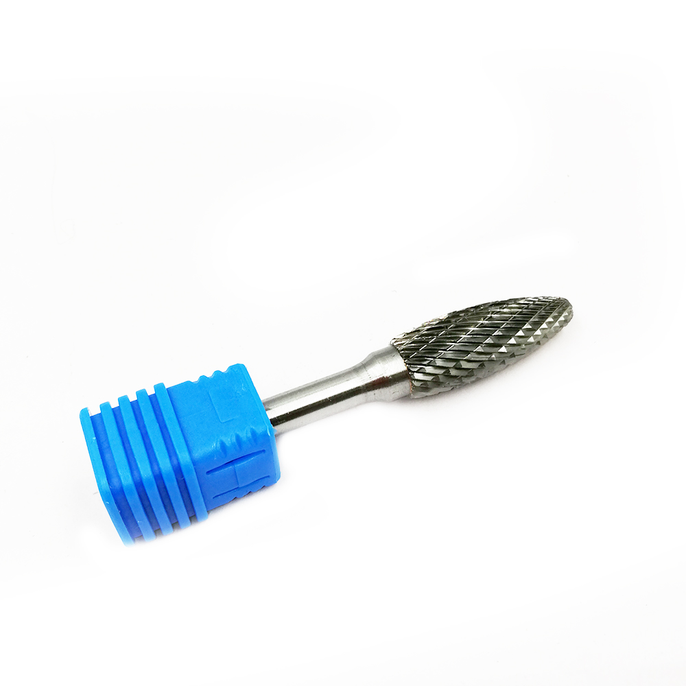Flame - Shaped Tcarbide Burr Die Grinder Bit / 6mm Ball Head Carbide Rotary Burr